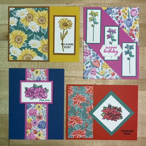 4 every season flower cards
