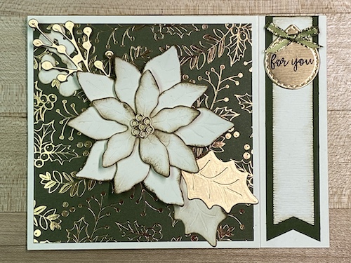 white poinsettia gift card