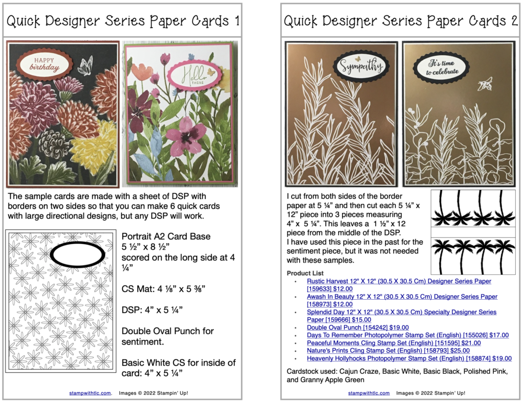 Quick Designer Series Paper Cards